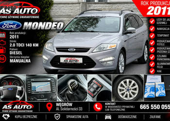 Ford Mondeo 2,0TDCi 140KM Titanium/Navi/Ledy/Pod.fotele/PDC/Alu/Hak/Serwis…
