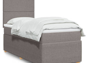 Łóżko kontynentalne z materacem taupe tkanina 90x200 cm WM-3294236