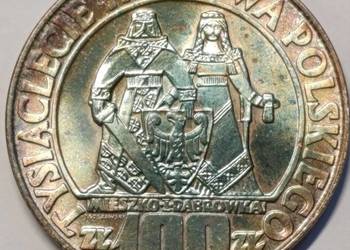 Moneta 100zł 1966r Mieszko i Dąbrówka srebro
