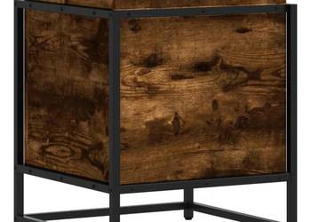 vidaXL Skrzynia z pokrywą, przydymiony dąb(SKU:848791)