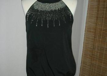 H&M Bluzka z koralikami czarna 38