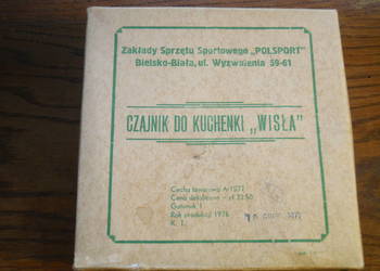 Czajnik do kuchenki Wisla- karton,karta gwarancyjna -vintage