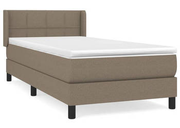 Łóżko kontynentalne z materacem taupe tkanina 80x200 cm WM-3129669
