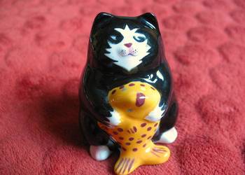 Sól i pieprz - Kot z rybą - 7 x 5 x 5 cm Solniczka lub pieprzniczka