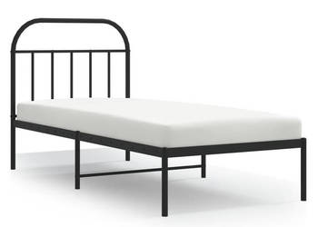 Łóżko Metalowe Czarne Rama Łóżka Ze Stelażem 90x200 cm WM-353628