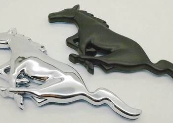 Nowy znaczek MUSTANG emblemat konik CZARNY SREBRNY klejany