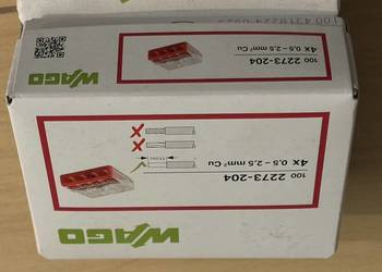 WAGO 2273-204 SZYBKOZŁACZKA NA DRUT 4x2,5 100 szt