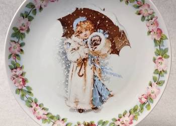 PORCELANOWY KOLEKCJONERSKI TALERZ Christine Holm Vinter Talvi Fyrklövern