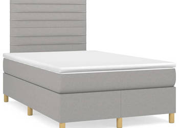 Łóżko kontynentalne z materacem jasnoszare tkanina 120x200 cm WM-3142401