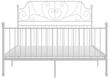 vidaXL Rama łóżka, biała, metalowa, 160 x 200 cm(SKU:324854)