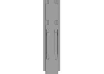 Słupek K20, środkowy do burty 800 mm (2 zamki), Kinnegrip