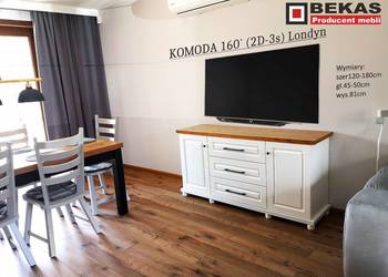 White OAK Biała Angielska Komoda LONDYN Producent Blat Dębowy Bekas Meble