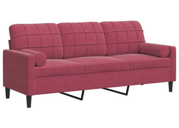 3-osobowa sofa z poduszkami winna czerwień 180 cm aksamit WM-3278233