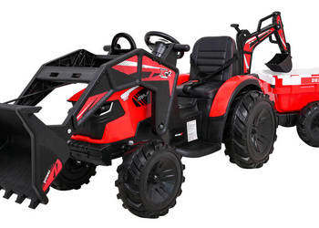 Autko na akumulator TRAKTOR Z PRZYCZEPĄ pojazd dla dzieci zabawka