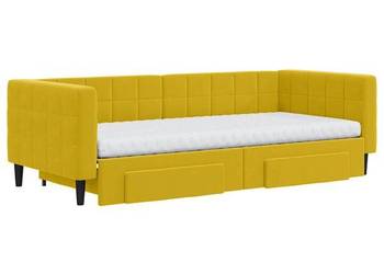 vidaXL Sofa rozsuwana z szufladami, żółta, 90x200 cm, aksamit(SKU:3196768)