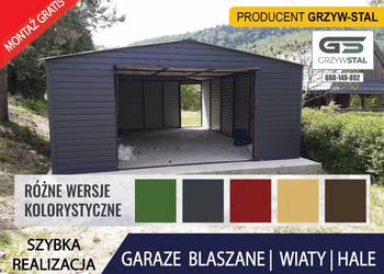 Garaż Blaszany Grafitowy , Blaszak , Magazyn , Garaże  - GRZYWSTAL