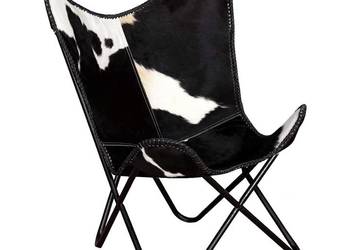 vidaXL Krzesło motyl, czarno - białe(SKU:243729)