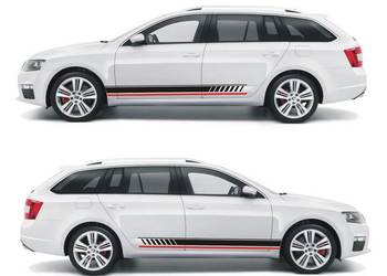 SKODA Uniwersalne Naklejki Pasy Boczne 190cm Na Każdy Samochód