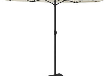 Podwójny parasol ogrodowy z LED piaskowy 316x240 cm WM-362969