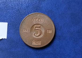 Stare monety 5 ore 1967 Szwecja Stare monety 5 ore 1967 Szwecja