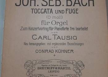 Nuty Joh. Seb. Bach "Toccata und Fuge D moll fur Orgel"