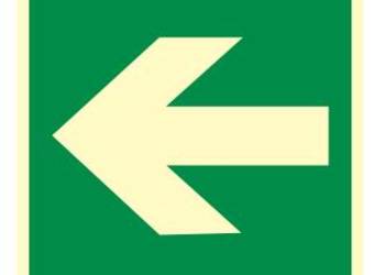 Naklejka BHP kierunek drogi ewakuacyjnej(w lewo) AA013
