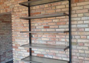 Regał z półkami szklanymi półka regał szkło loft fabryczne metal