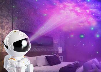 Robot projektor gwiezdny led do pokoju dziecka RGB na ścianę