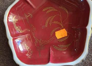 Patera. Oskar Schlegelmilch. Bordowa. Import. Ręcznie zdobiona.