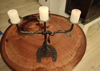 Świecznik ręcznie kuty, kowalstwo artystyczne, rękodzieło