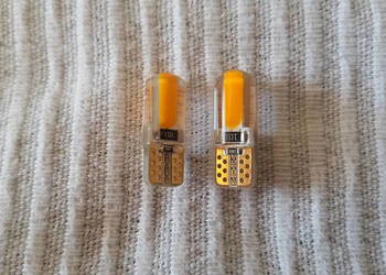 ŻARÓWKA LED DIODA ŻÓŁTA T10 W5W 18COB PODŚWIETLENIE KIERUNKI