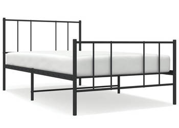 Łóżko Metalowe Czarne Rama Łóżka Ze Stelażem 90x200 cm WM-352491