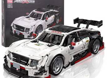 Klocki autko sportowe białe 2489 el otwierane drzwi maska model