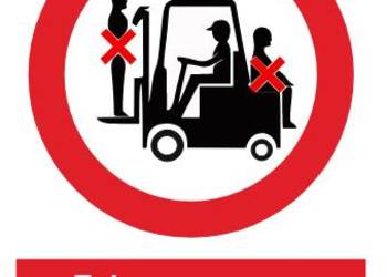 Naklejka BHP Zakaz przewozu osób na urządzeniach transportowych  GC016