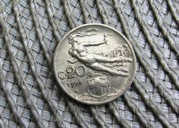 Włochy 20 Centasimi 1908r - Nikiel