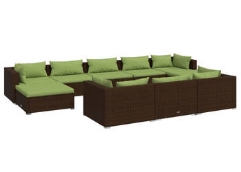10-cz. zestaw wypoczynkowy do ogrodu z poduszkami rattan PE WM-3102044