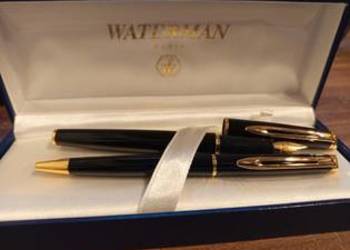 Nowy,Luksusowy zestaw waterman paris: pióro wieczne & długopis czarno-złoty
