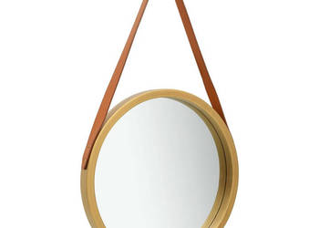 Lustro ścienne na pasku 50 cm złote WM-320365