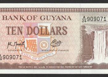 GUJANA 10 DOLAR 1992 - STAN BANKOWY UNC
