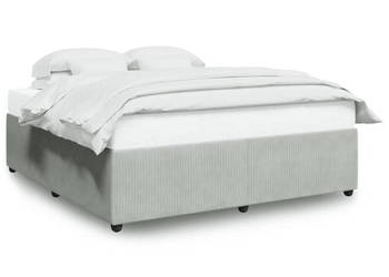 Rama łóżka bez materaca jasnoszara aksamitna 200x200 cm WM-3285030