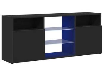 vidaXL Szafka TV z oświetleniem LED, czarna, 120x30x50 cm(SKU:804302)