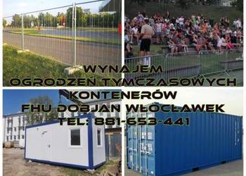 Ogrodzenia tymczasowe budowlane, kontenery bytowe, Włocławek