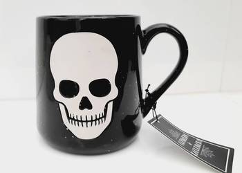 Skull cup biała czacha czarny kubek halloween mug czaszka