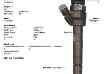 WTRYSKIWACZE KOMPLET 4 SZT BOSCH 0445110616 0445110478 BMW F10, F10, E90
