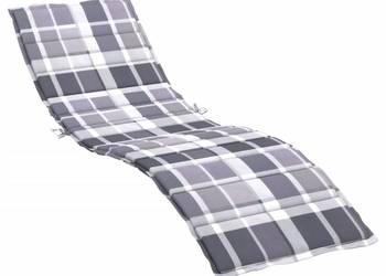 vidaXL Poduszka na leżak, szara krata, 200x60x3 cm(SKU:314217)