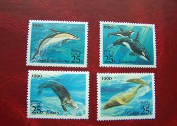 ZSRR 1990 MNH Mi 6130/33 Fauna Ssaki Morskie Delfiny Walenie  a