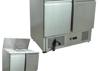 Stół Chłodniczy Sałatkowy 2-Drzwiowy Rozsuwana Pokrywa 900x700x850 ESL3800