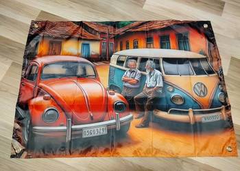 VwT1 ogórek,VW Garbus typ 1,VW ja golf 1,2,3,4,5,6 GTI baner materiałowy
