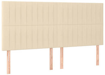 Zagłówki do łóżka 4 szt. kremowe 90x5x78/88 cm tkanina WM-3116589