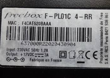 Zasilacz 12v / 3A (Freebox F-PL01C 4-RR)